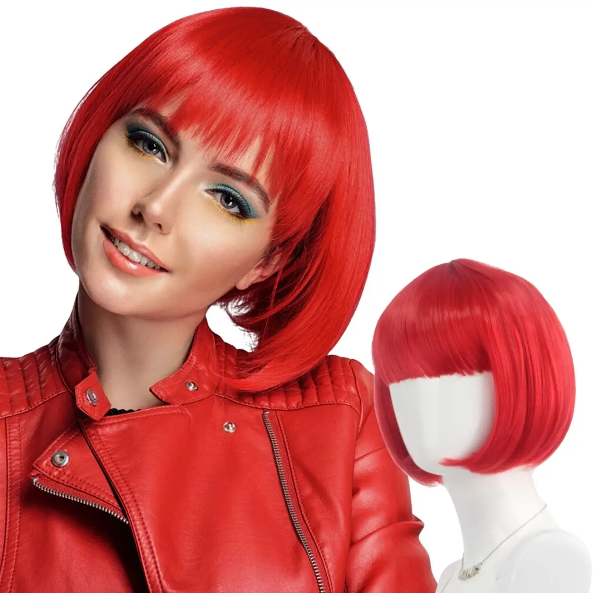 Fashionable Red Short Bob Bangs Wigs Student Hair Synthetic Wigs for Women and Girls Cosplay Costume Party Photography Gifts
Fashionable Red Short Bob Bangs Wigs Student Hair Synthetic Wigs for Women and Girls Cosplay Costume Party Photography Gifts