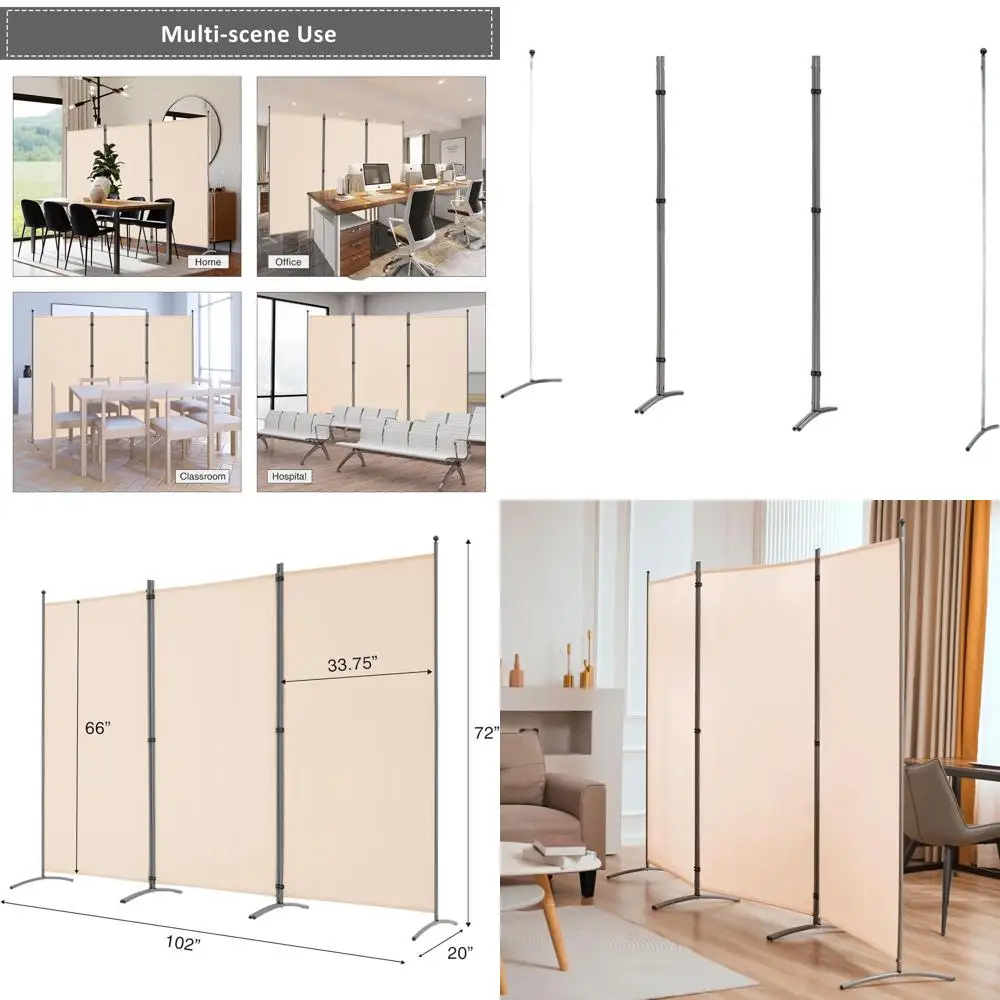 Портативная тканевая перегородка, 102x71 дюймов, бежевая, для дома, офиса, ресторана, для обеспечения приватности
Портативная тканевая перегородка, 102x71 дюймов, бежевая, для дома, офиса, ресторана, для обеспечения приватности