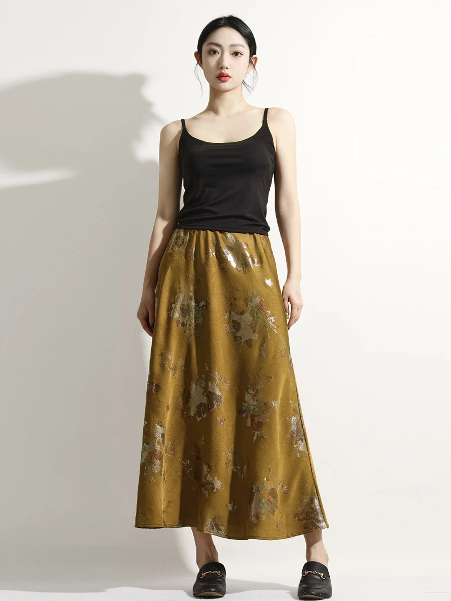 Юбка А-силуэта Mulan 2024, весна-осень, новая, из серебристого шелка, с высокой талией, из полиэфирного волокна, с цветочным принтом, длинная, Q72
Юбка А-силуэта Mulan 2024, весна-осень, новая, из серебристого шелка, с высокой талией, из полиэфирного волокна, с цветочным принтом, длинная, Q72