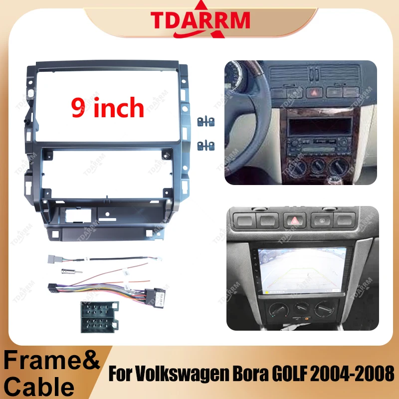 For Volkswagen Bora GOLF MK4 2004-2008 9Inch Left Hand Drive Matten Black Trim Frame With Cable Harness Stereo Radio Upgrade Set
For Volkswagen Bora GOLF MK4 2004-2008 9Inch Left Hand Drive Matten Black Trim Frame With Cable Harness Stereo Radio Upgrade Set
