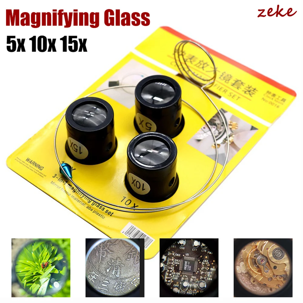 3 in 1 Set 5X 10X 15X Magnifying Glass Clip on Magnifier for Watchmaker Jewelry Watch Repair Tool Professional Watch Accessories
3 in 1 Set 5X 10X 15X Magnifying Glass Clip on Magnifier for Watchmaker Jewelry Watch Repair Tool Professional Watch Accessories