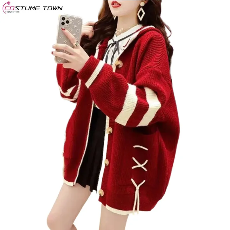 2023 Autumn and Winter New Women's Color Matching Lace Up Hat Sweater Coats Fashion Leisure Loose and Versatile Cardigan Sweater
2023 Autumn and Winter New Women's Color Matching Lace Up Hat Sweater Coats Fashion Leisure Loose and Versatile Cardigan Sweater