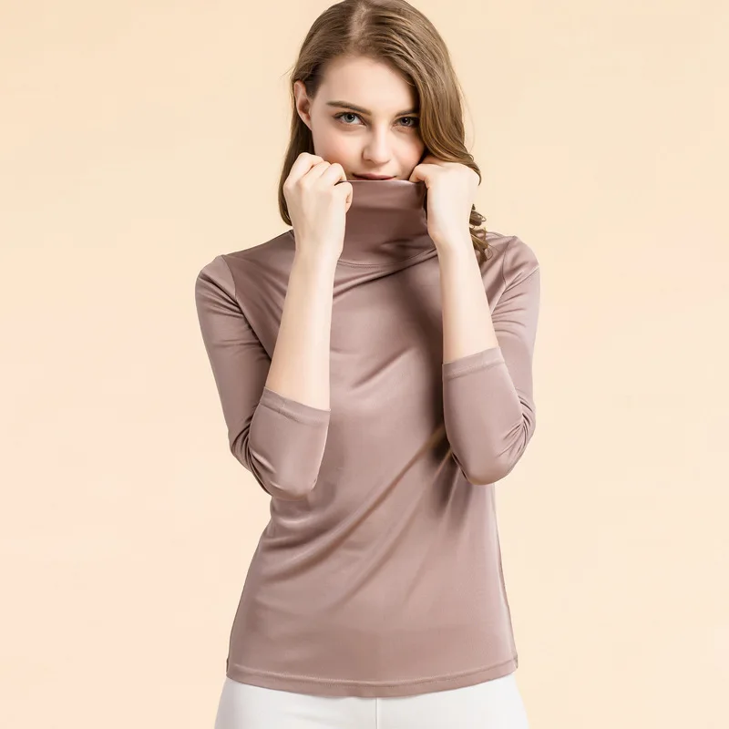 Autumn Style High Neck Base Shirt Women's Pullover Long Sleeved T-shirt Soft Comfortable Mulberry Silk Knitted Plus Size Top
Autumn Style High Neck Base Shirt Women's Pullover Long Sleeved T-shirt Soft Comfortable Mulberry Silk Knitted Plus Size Top