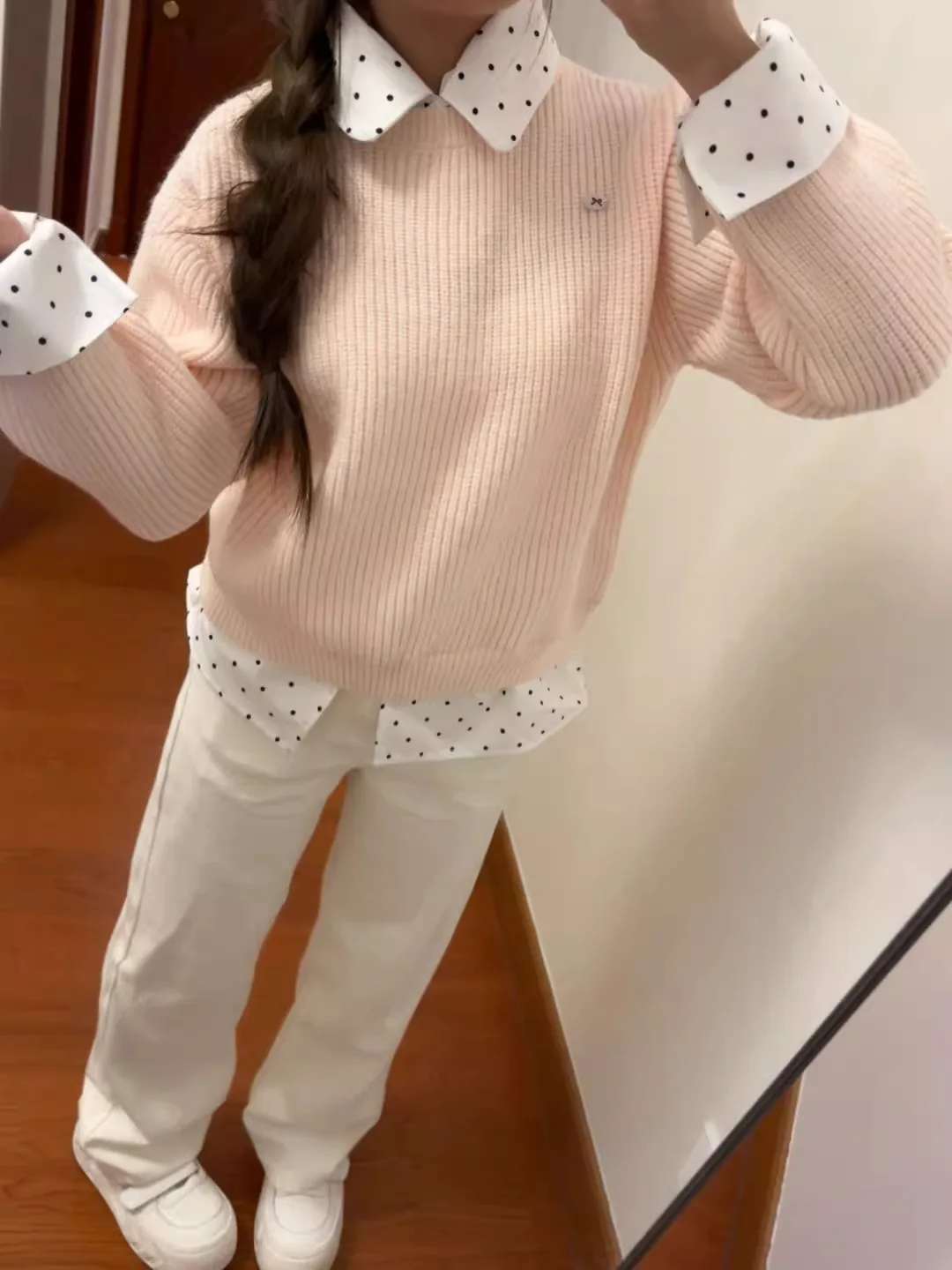 Korean Style Sweet Pink Splice Fake Two-Piece Sweater Women's Autumn Winter Gentle Lazy College Style Knitted Top
Korean Style Sweet Pink Splice Fake Two-Piece Sweater Women's Autumn Winter Gentle Lazy College Style Knitted Top