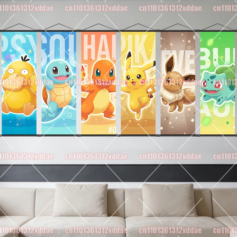 Anime Pokemon Scroll Painting Pikachu Bulbasaur Charizard Eevee Squirtle Psyduck Gengar HD Poster Esports Room Decoration Gift
Anime Pokemon Scroll Painting Pikachu Bulbasaur Charizard Eevee Squirtle Psyduck Gengar HD Poster Esports Room Decoration Gift