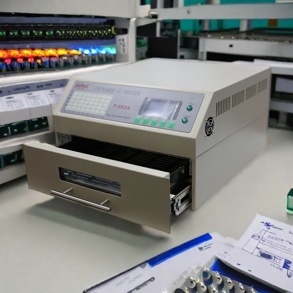 Puhui- Infrared heated reflux furnace,IC T-962A heater,BGA, SMD, SMT, Rework,sacion,300x320mm, 1500W
Puhui- Infrared heated reflux furnace,IC T-962A heater,BGA, SMD, SMT, Rework,sacion,300x320mm, 1500W