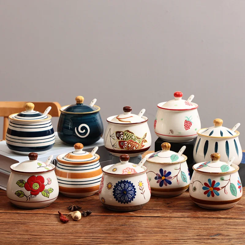 Creative Painted Flowers Ceramic Storage Jar Pepper Salt Jar Kitchen Utensils Storage Box with Lid Spice Spice Bottle Home Decor
Creative Painted Flowers Ceramic Storage Jar Pepper Salt Jar Kitchen Utensils Storage Box with Lid Spice Spice Bottle Home Decor