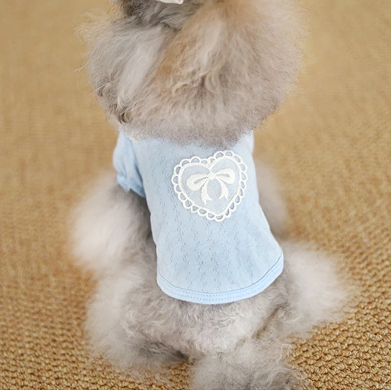 Pure Cotton Lace Pet Dog Clothes Light Blue Heart Bow Hoodies For Small Medium Dog Chihuahua Puppy Dog Home Wear Bottoming Shirt
Pure Cotton Lace Pet Dog Clothes Light Blue Heart Bow Hoodies For Small Medium Dog Chihuahua Puppy Dog Home Wear Bottoming Shirt