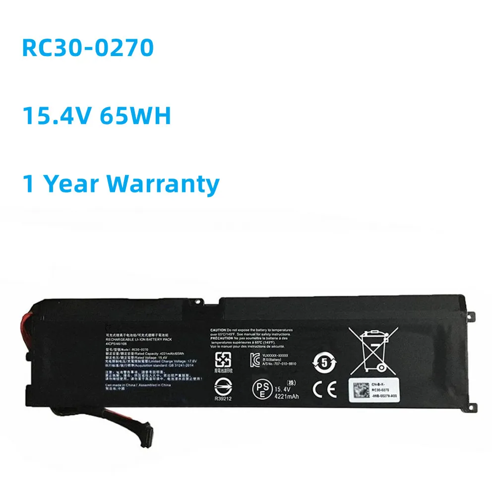 RC30-0270 Laptop Battery for Razer Blade 15 Base Stealth 2018 Series Notebook RZ09-03006 RZ09-0270 RZ09-02705E75-R3U1 15.7V 65WH
RC30-0270 Laptop Battery for Razer Blade 15 Base Stealth 2018 Series Notebook RZ09-03006 RZ09-0270 RZ09-02705E75-R3U1 15.7V 65WH