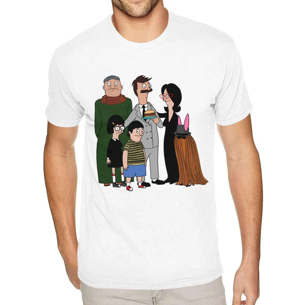 Семейные футболки с короткими рукавами и круглым вырезом из чистого хлопка The Belcher, спортивные подростковые футболки S 
Семейные футболки с короткими рукавами и круглым вырезом из чистого хлопка The Belcher, спортивные подростковые футболки S