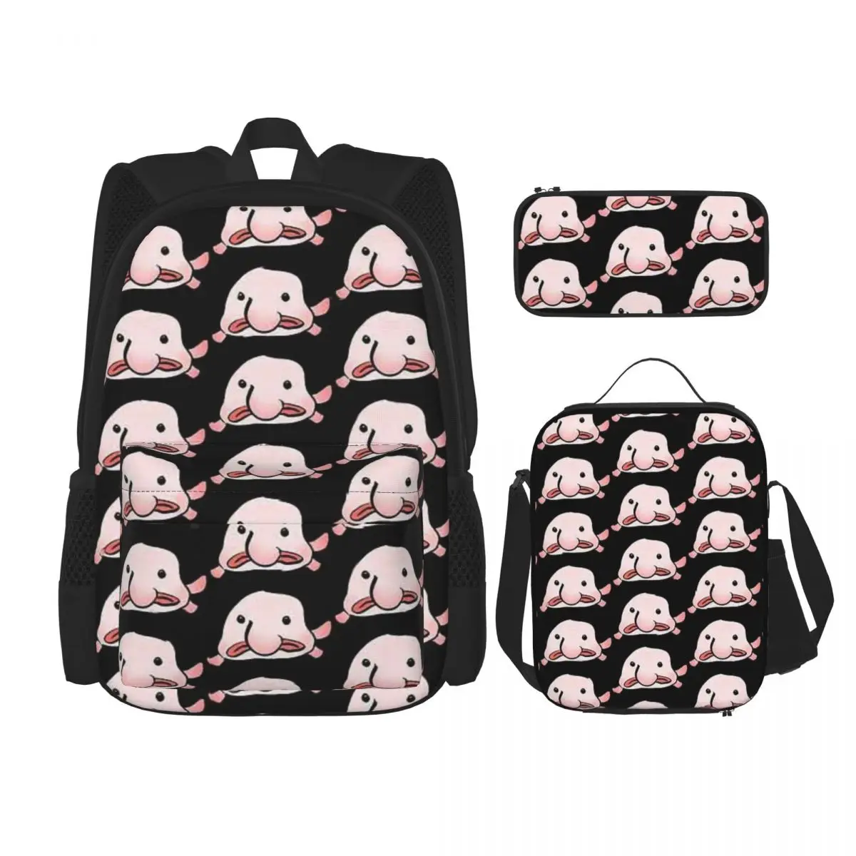 Blobfish Backpacks Boys Girls Bookbag School Bags Rucksack Lunch Bag Pen Bag Three-Piece Set
Blobfish Backpacks Boys Girls Bookbag School Bags Rucksack Lunch Bag Pen Bag Three-Piece Set