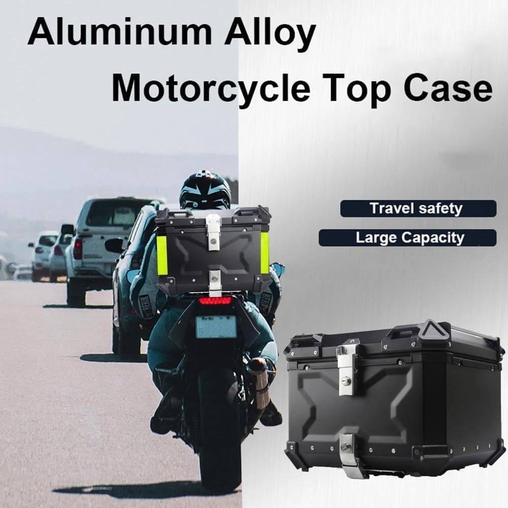 45л Универсальный черный задний чемодан, водонепроницаемый ящик для шлема, ящик для хранения хвоста мотоцикла, багажник мотоцикла из алюминиевого сплава, хвостовой ящик 
45л Универсальный черный задний чемодан, водонепроницаемый ящик для шлема, ящик для хранения хвоста мотоцикла, багажник мотоцикла из алюминиевого сплава, хвостовой ящик