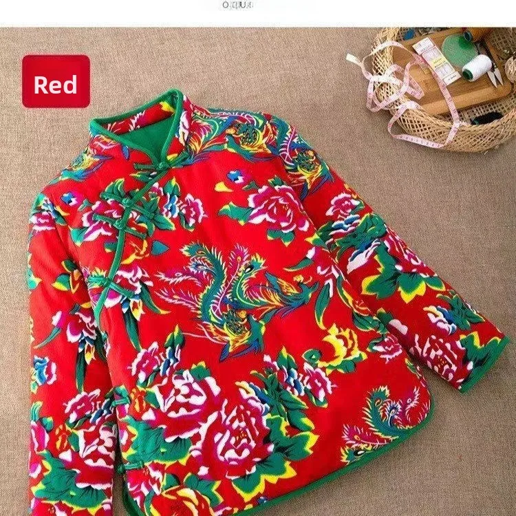 Thiened Chinese Sle Cotton Jaet with Big Floral Pattern And Button for Women ly Warm ort Coat Outerwear Winter
Thiened Chinese Sle Cotton Jaet with Big Floral Pattern And Button for Women ly Warm ort Coat Outerwear Winter
