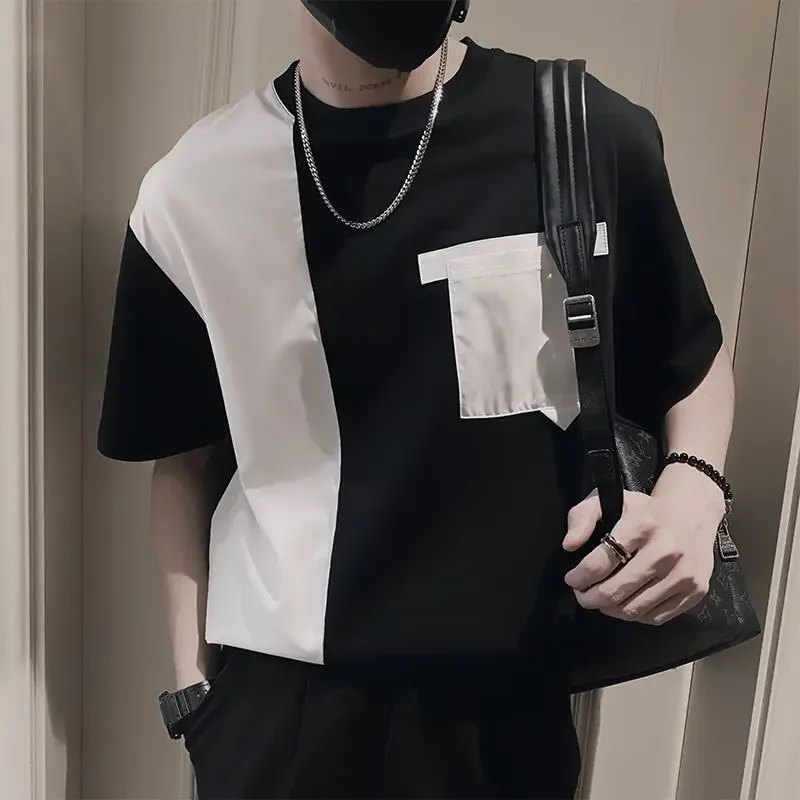 Men's T-shirt No Logo Splicing Thin Model Green Tops Funny Korean Popular Clothes Chic Short Quarter Sleeve Y2k Male Tees Shirts
Men's T-shirt No Logo Splicing Thin Model Green Tops Funny Korean Popular Clothes Chic Short Quarter Sleeve Y2k Male Tees Shirts
