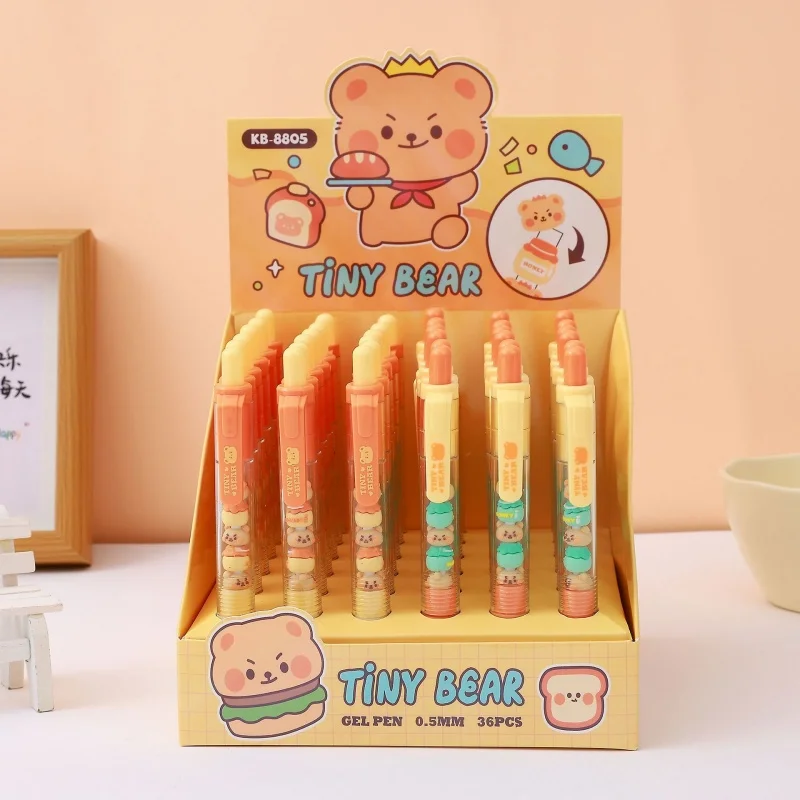 36pcs/lot Kawaii Bear Press Gel Pen Cute 0.5mm Black Ink Gel Pens For Writing Office School Supply
36pcs/lot Kawaii Bear Press Gel Pen Cute 0.5mm Black Ink Gel Pens For Writing Office School Supply