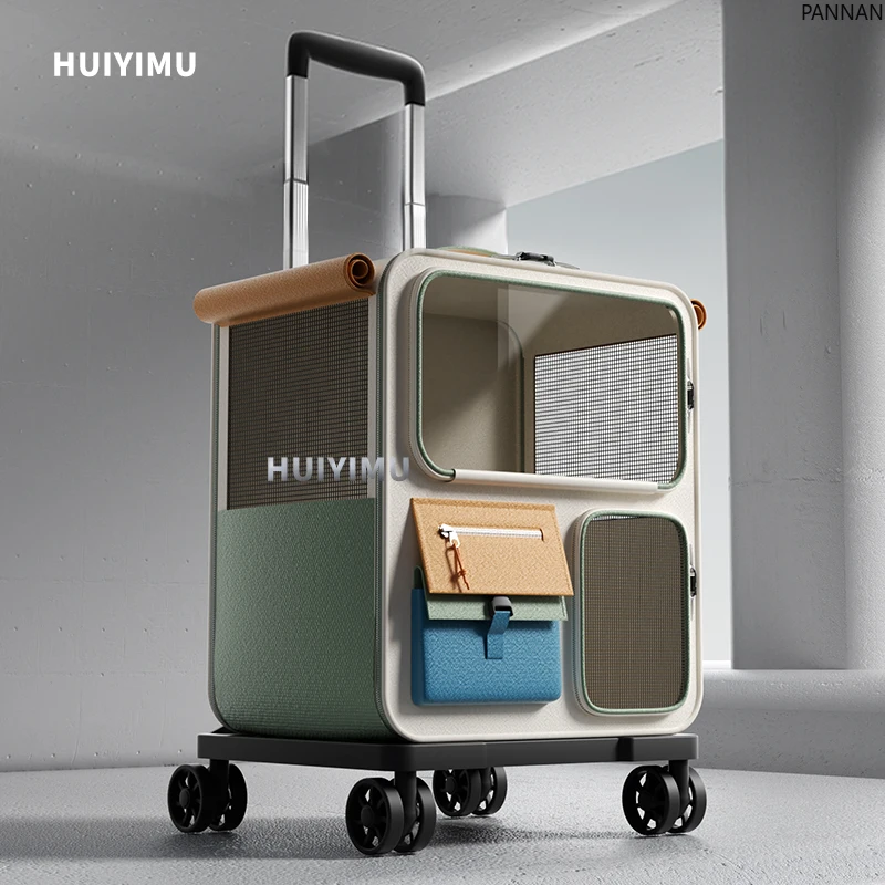 Portable outing pet trolley case cat backpack dog large capacity suitcase cat cage
Portable outing pet trolley case cat backpack dog large capacity suitcase cat cage