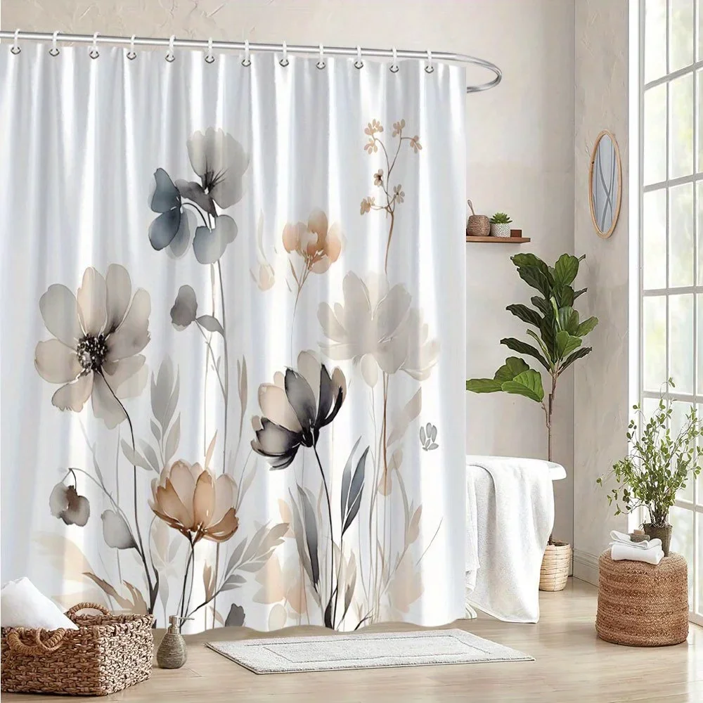 Pastel Bouquet Beige Shower Curtain Soft Gray Digital Watercolor Design Polyester Washable with 12 Hooks Elegant Bathroom Decor
Pastel Bouquet Beige Shower Curtain Soft Gray Digital Watercolor Design Polyester Washable with 12 Hooks Elegant Bathroom Decor