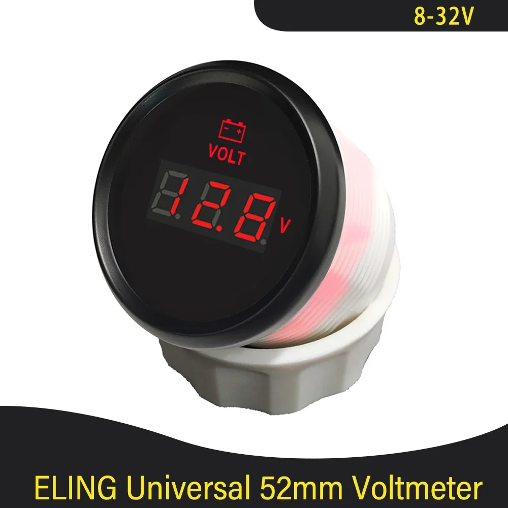Waterproof 52mm Voltmeter 8-16V 16-32V 8-32V with Red Backlight for Auto Boat Yacht RV Motorcycle Truck Universal
Waterproof 52mm Voltmeter 8-16V 16-32V 8-32V with Red Backlight for Auto Boat Yacht RV Motorcycle Truck Universal