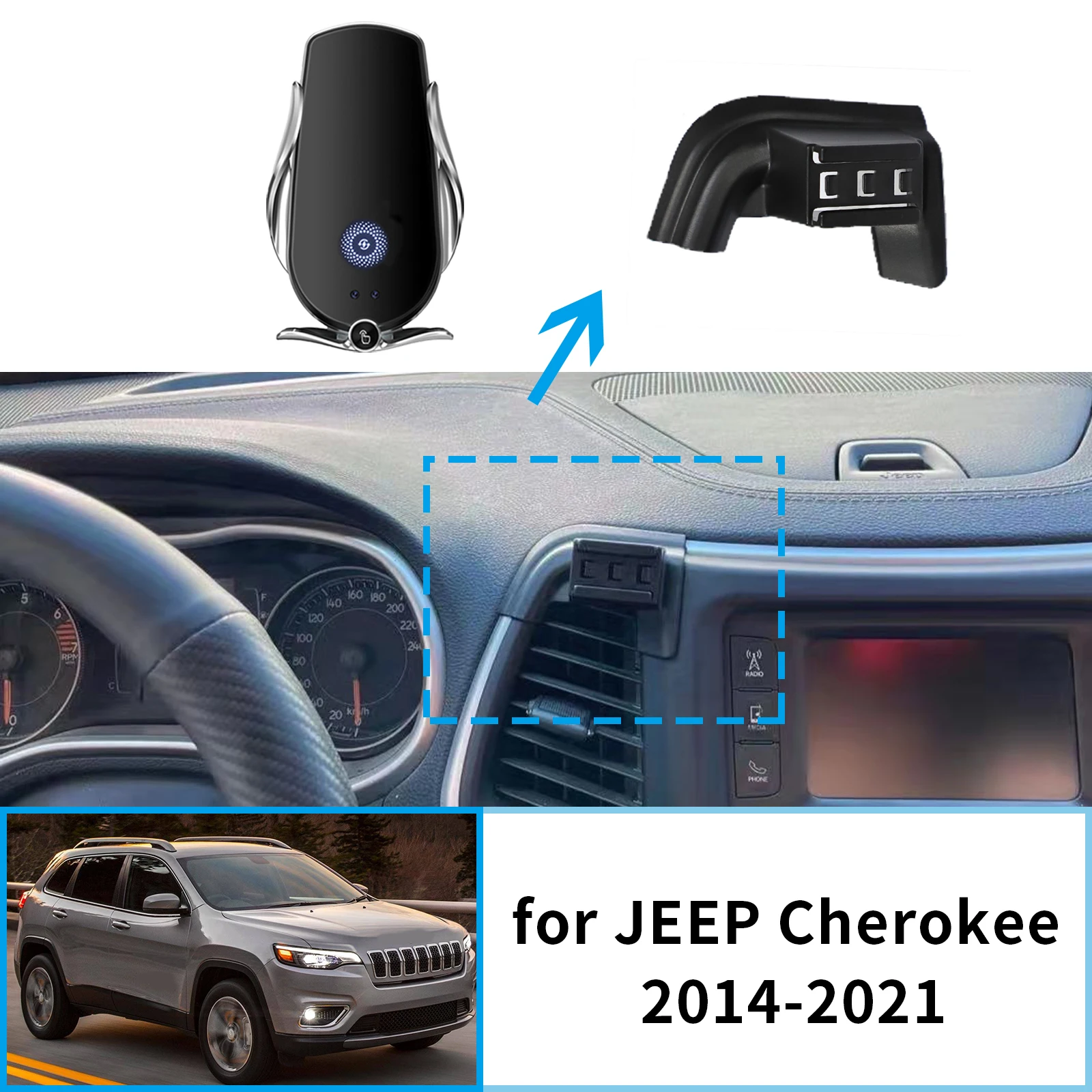 Car Mobile Phone Holder for JEEP Cherokee 2014~2021 GPS Bracket Navigation Stand Auto Accessories
Car Mobile Phone Holder for JEEP Cherokee 2014~2021 GPS Bracket Navigation Stand Auto Accessories