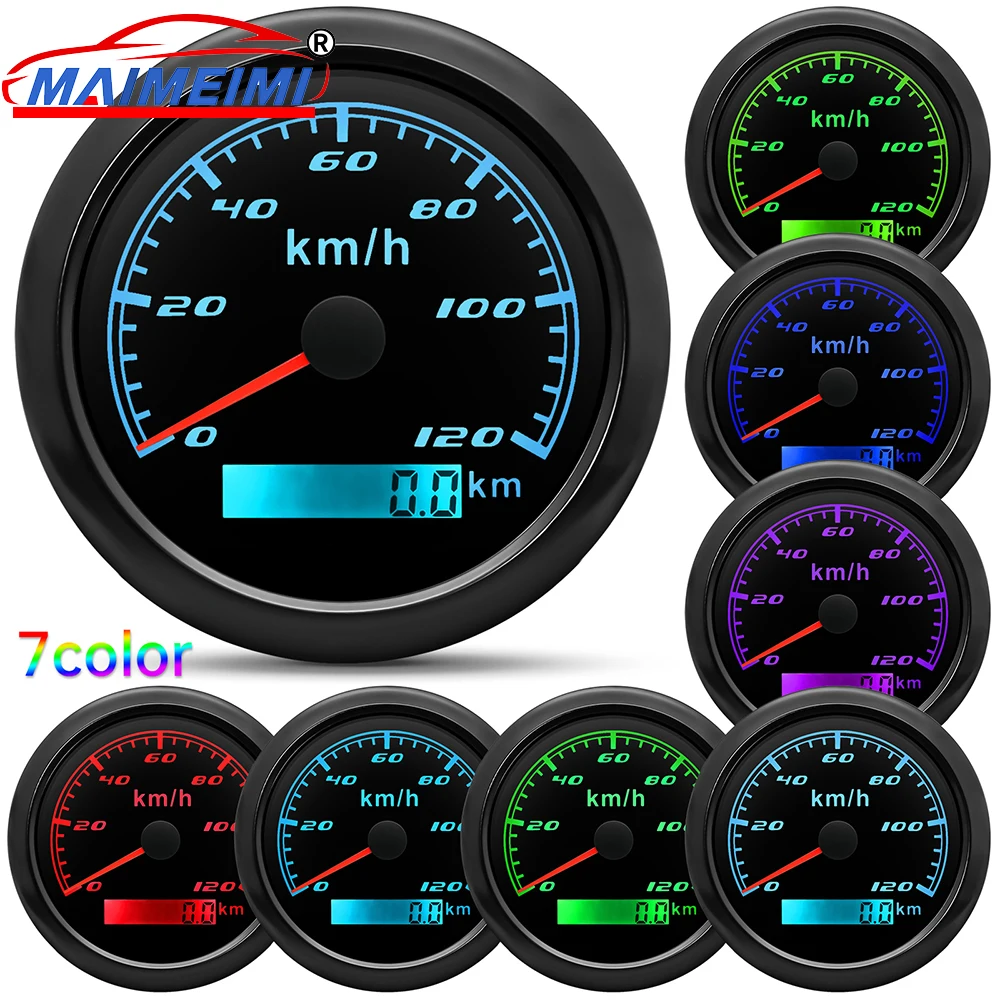 7-color backlight Digital pointer Speed Gauge with GPS antenna Motorcycle Speedometer Odometer 120KMH Speed Meter
7-color backlight Digital pointer Speed Gauge with GPS antenna Motorcycle Speedometer Odometer 120KMH Speed Meter