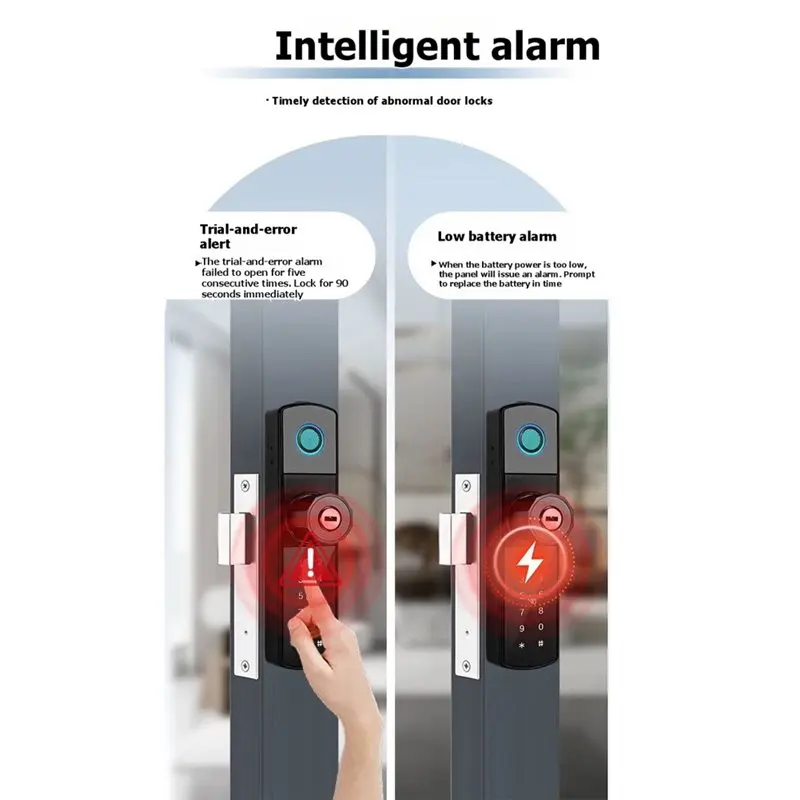 ABBN-Smart Door Lock TT-Lock APP Enabled With Biometric Fingerprint Recognition Card Password Key Unlocking No Drilling Need
ABBN-Smart Door Lock TT-Lock APP Enabled With Biometric Fingerprint Recognition Card Password Key Unlocking No Drilling Need