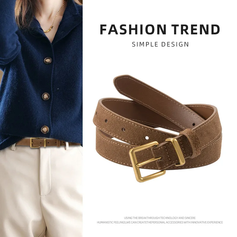 2025 Fashion Suede Matte Genuine Leather Women's Belt Cowhide Retro High-end Style for Women Paired with Skirts and Jeans Belts
2025 Fashion Suede Matte Genuine Leather Women's Belt Cowhide Retro High-end Style for Women Paired with Skirts and Jeans Belts