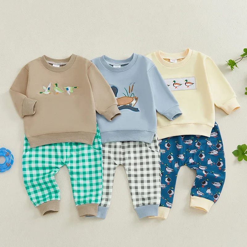 Autumn Baby Girl Boys Clothes Sets Infant Newborn Duck Print Long Sleeve Pullover Sweatshirt Elastic Waist Pants Clothing Outfit
Autumn Baby Girl Boys Clothes Sets Infant Newborn Duck Print Long Sleeve Pullover Sweatshirt Elastic Waist Pants Clothing Outfit
