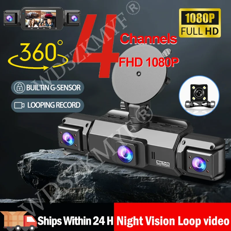 3/4 Lens Dash Cam 4*1080P Video Recorder For Car DVR 360°Auto Camera Black Box Night Vision 24H Parking Monitor Car Assecories
3/4 Lens Dash Cam 4*1080P Video Recorder For Car DVR 360°Auto Camera Black Box Night Vision 24H Parking Monitor Car Assecories