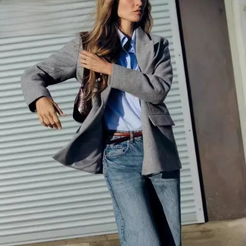 New 2024 Autumn Women's Commuter Faion Loose Long Sve Wool Blend Twill Suit Jaet Versatile Classic Sle Long Sves
New 2024 Autumn Women's Commuter Faion Loose Long Sve Wool Blend Twill Suit Jaet Versatile Classic Sle Long Sves