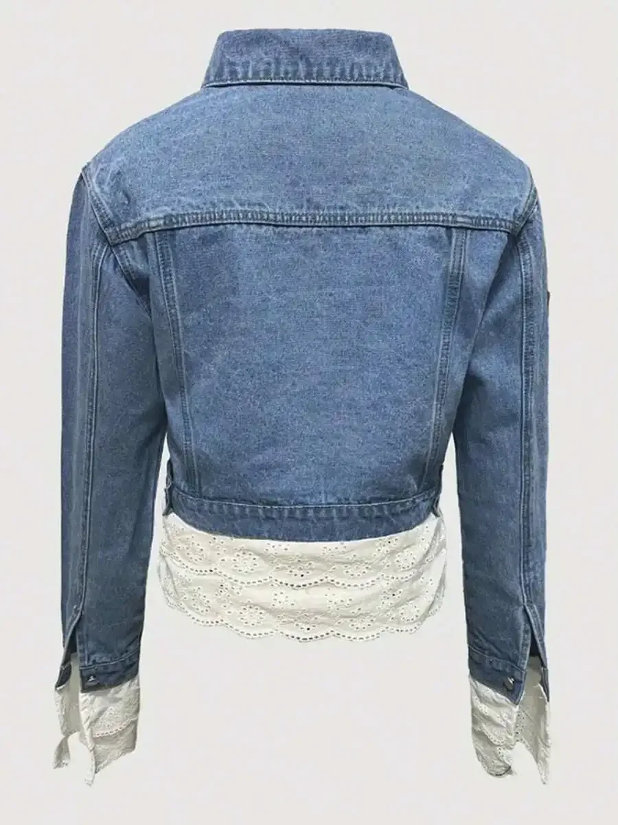 Womens Cropped Denim Jacket With Lace Trim Casual Short Jean Coat Spring Autumn
Womens Cropped Denim Jacket With Lace Trim Casual Short Jean Coat Spring Autumn