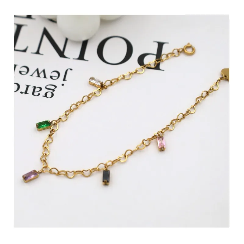 Titanium Steel Square Zircon Hand Jewelry Does Not Fade Fashion Trend Color Zircon Bracelet Girls Niche
Titanium Steel Square Zircon Hand Jewelry Does Not Fade Fashion Trend Color Zircon Bracelet Girls Niche