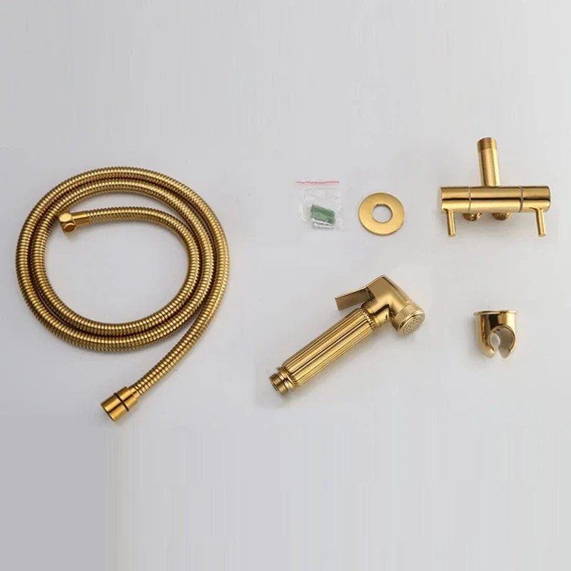 Gold/Silver Brass Dual Control Bidet Set Handheld Jet Cleaner with 2-Way Valve Water Spout for Bathroom Toilet Accessories
Gold/Silver Brass Dual Control Bidet Set Handheld Jet Cleaner with 2-Way Valve Water Spout for Bathroom Toilet Accessories