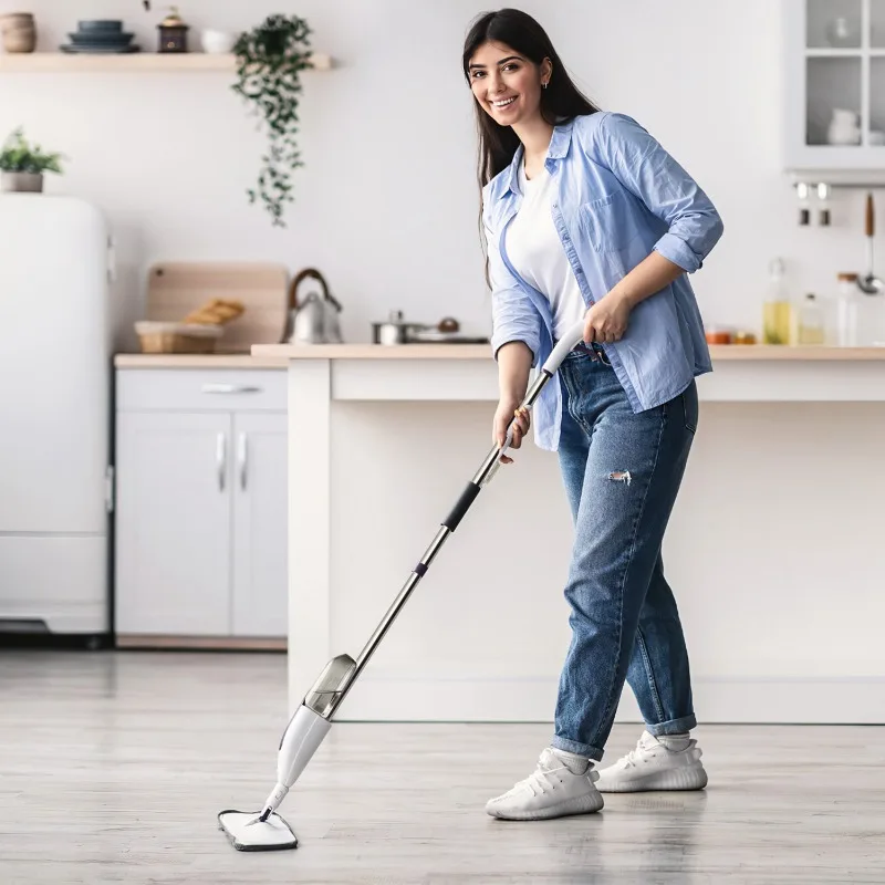 Spray mop for floor cleaning without battery 360 ° flexible mop head Stainless steel handle 3 Reusable microfiber pad
Spray mop for floor cleaning without battery 360 ° flexible mop head Stainless steel handle 3 Reusable microfiber pad