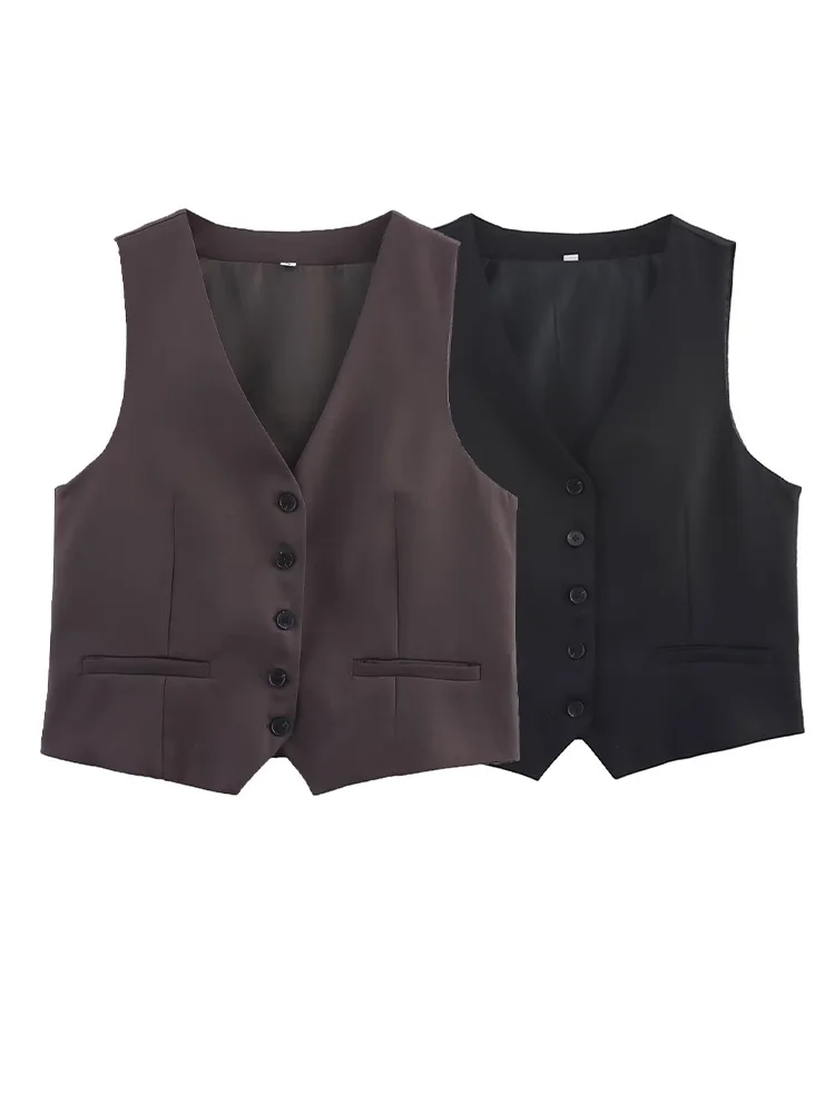 ZAJIA 2025 new women's clothing European and American style strap lining V-neck sleeveless single-breasted vest
ZAJIA 2025 new women's clothing European and American style strap lining V-neck sleeveless single-breasted vest
