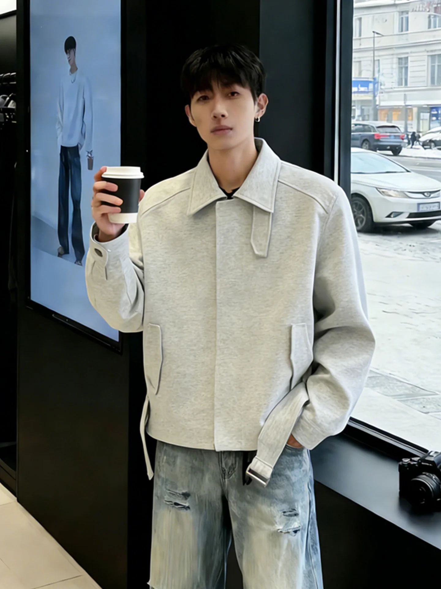 Trendy Men's Wool Jaet with Belt American Old Money Sle Spring 2026 Casual Loose Fit ort Sve Zipper Closure
Trendy Men's Wool Jaet with Belt American Old Money Sle Spring 2026 Casual Loose Fit ort Sve Zipper Closure
