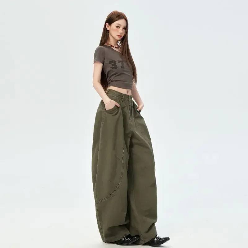 2025 Workwear Pants, High Waist Loose Wide Leg Trousers, Military Green American Retro Draping Floor-Length Casual Pants
2025 Workwear Pants, High Waist Loose Wide Leg Trousers, Military Green American Retro Draping Floor-Length Casual Pants