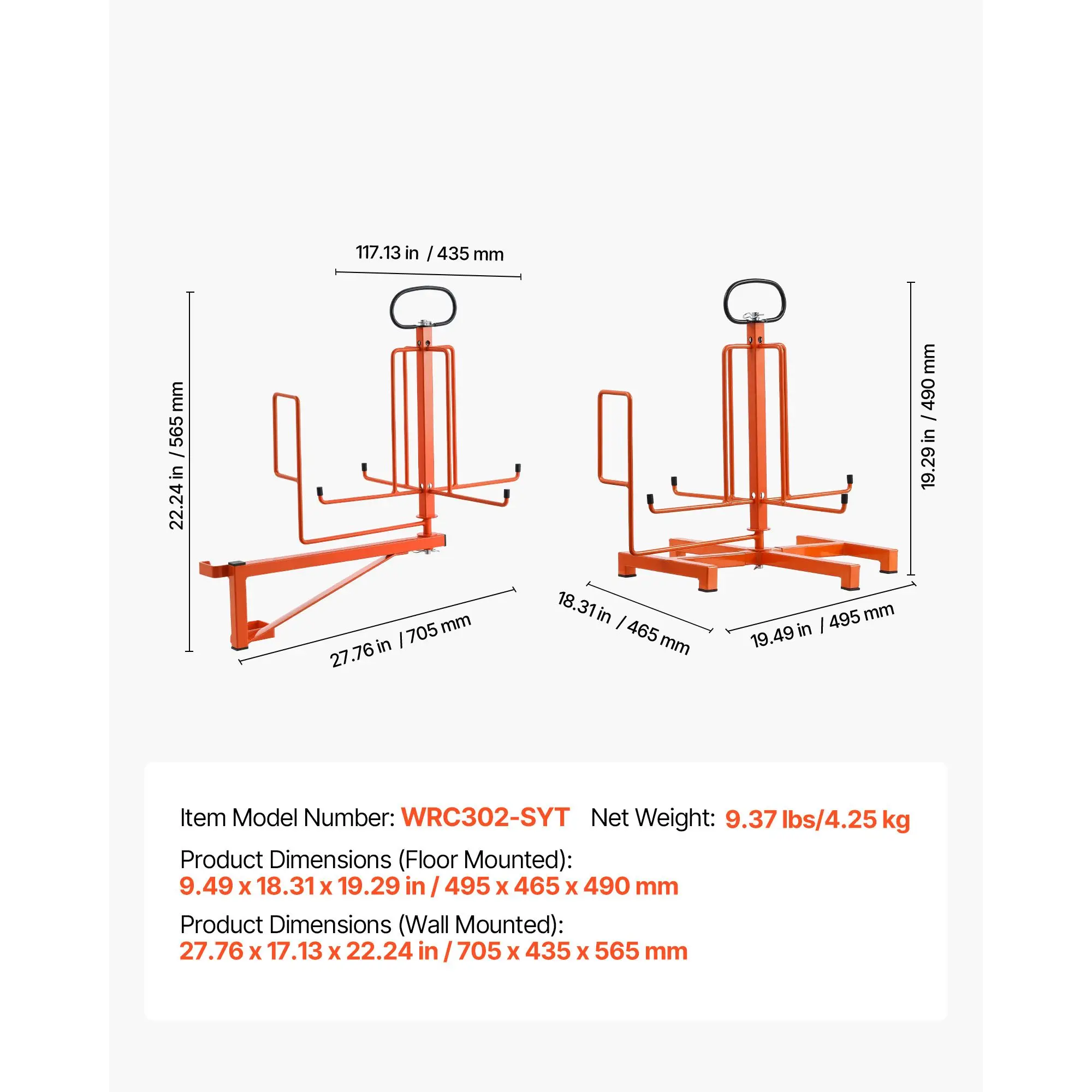 Cable Dispenser, Floor or Stud Mounted, Wire Spool Rack, Portable Wire Rack Dispenser with Anti-Slip Metal Handle for Wiring Transport, Swivel Eyelet, for Electrical, Industrial and Retail Use
Cable Dispenser, Floor or Stud Mounted, Wire Spool Rack, Portable Wire Rack Dispenser with Anti-Slip Metal Handle for Wiring Transport, Swivel Eyelet, for Electrical, Industrial and Retail Use