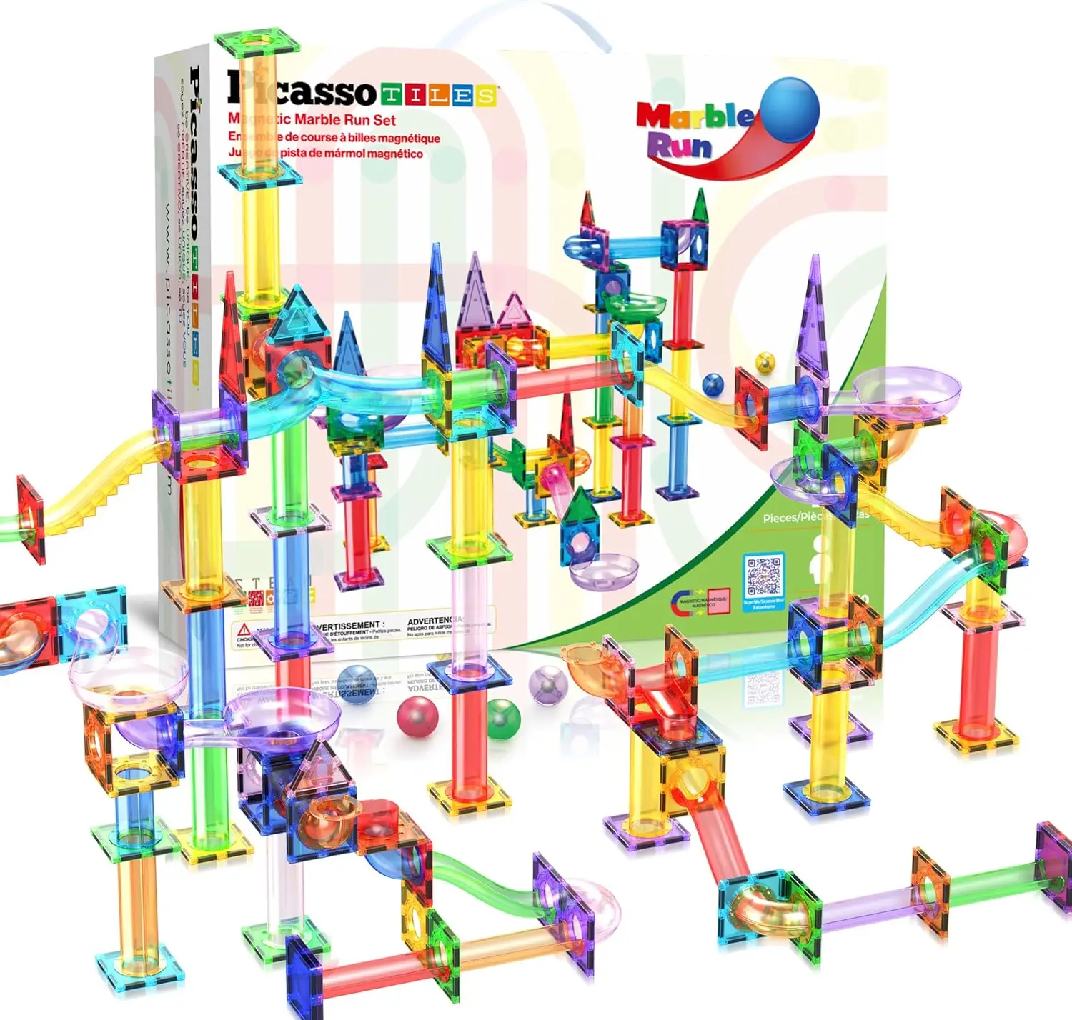 150-Piece Magnetic Marble Run STEM Toy with Slides, Ramps, Tubes for Kids Age 3+ Educational Building Kit
150-Piece Magnetic Marble Run STEM Toy with Slides, Ramps, Tubes for Kids Age 3+ Educational Building Kit