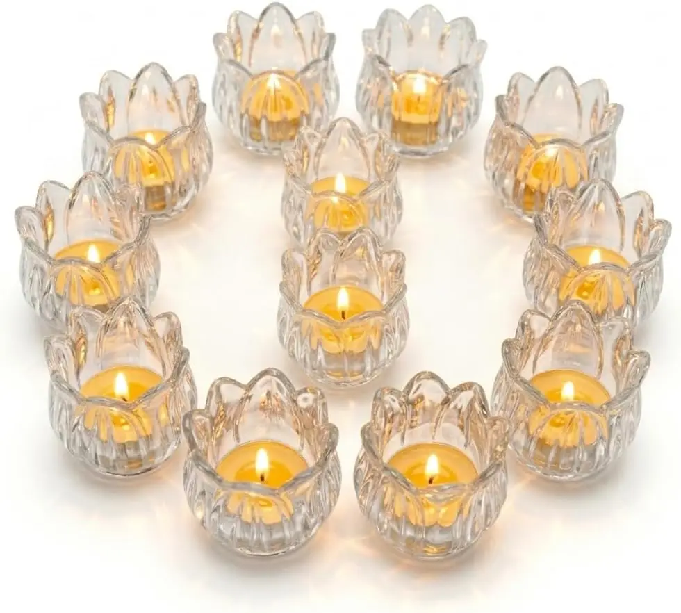 12 Tulip Glass Tealight Candle Holders for Wedding Centerpieces
12 Tulip Glass Tealight Candle Holders for Wedding Centerpieces
