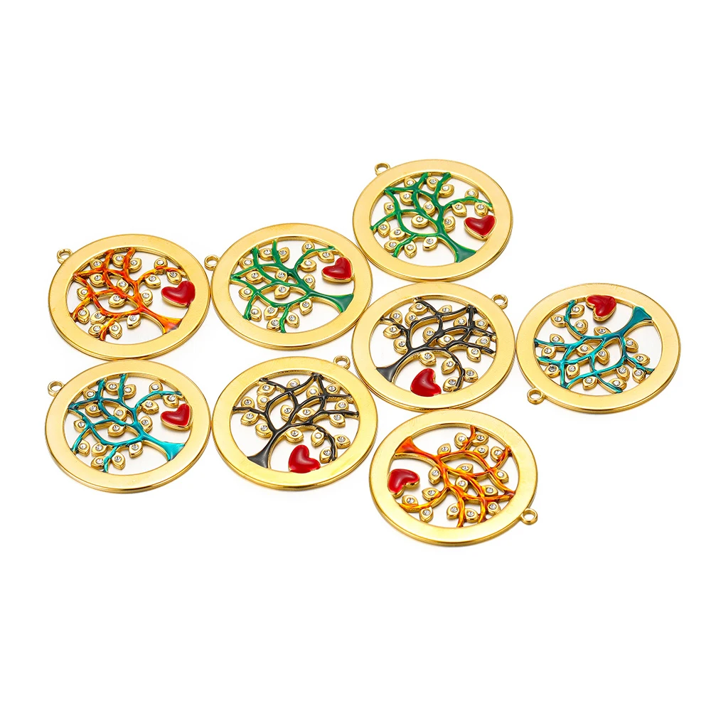 5Pcs Stainless Steel Enamel Tree Flowers Pendants Round Hollow Charms Bulk for DIY Jewelry Decoration Necklace Bracelet Fittings
5Pcs Stainless Steel Enamel Tree Flowers Pendants Round Hollow Charms Bulk for DIY Jewelry Decoration Necklace Bracelet Fittings