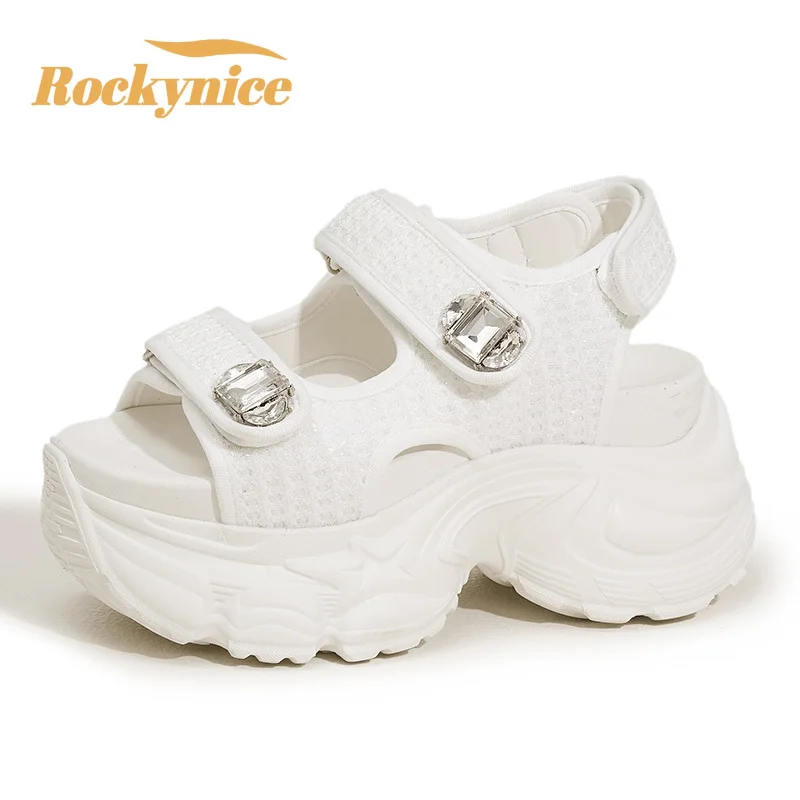 Women's Thick Heels Sandals 2026 Summer Breathable Slip-On Slippers Magic Tape Leather Beach Sandals Bling Diamond Casual Shoes
Women's Thick Heels Sandals 2026 Summer Breathable Slip-On Slippers Magic Tape Leather Beach Sandals Bling Diamond Casual Shoes