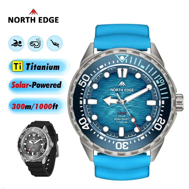 NORTH EDGE TRITON-TI Титановые часы для дайвинга на солнечной энергии Япония MIYOTA Movt Кварцевые часы для мужчин 300 м Водонепроницаемые 180+ Дневная мощность
NORTH EDGE TRITON-TI Титановые часы для дайвинга на солнечной энергии Япония MIYOTA Movt Кварцевые часы для мужчин 300 м Водонепроницаемые 180+ Дневная мощность