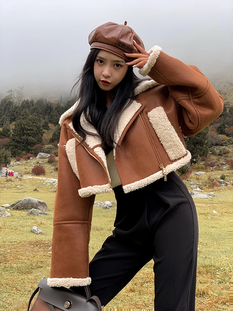 Aviva on Earth на подкладке из меха ягненка Thiened Biker Jaet Женская ор Верхняя одежда на молнии Длинное пальто из полиэфирного волокна
Aviva on Earth на подкладке из меха ягненка Thiened Biker Jaet Женская ор Верхняя одежда на молнии Длинное пальто из полиэфирного волокна