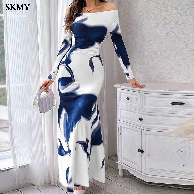 SKMY Spring/Summer Printed Dress Fashion Long Sleeve Folded Waist Personalized Dress 2025 Slimming Long Dress Casual
SKMY Spring/Summer Printed Dress Fashion Long Sleeve Folded Waist Personalized Dress 2025 Slimming Long Dress Casual