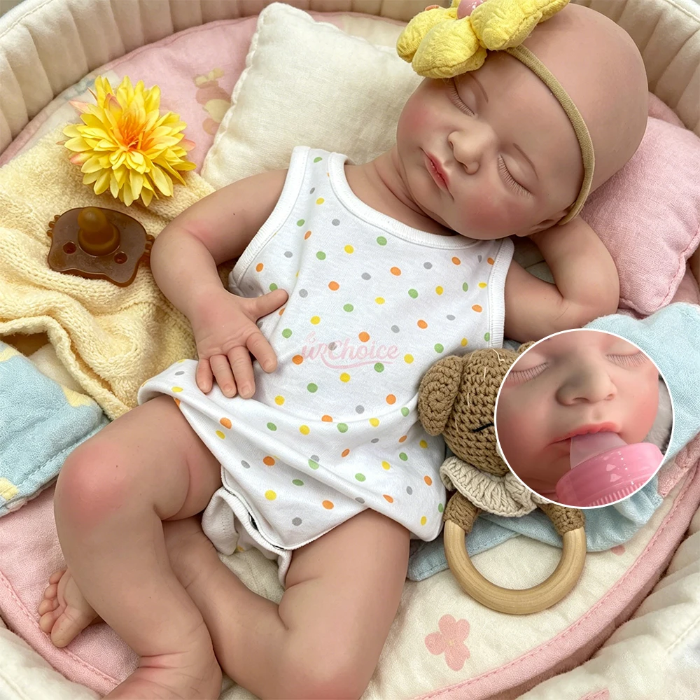 Realistic Can Use Pacifiers Girl 18Inch Full Solid Lifelike Silicone Reborn Baby Washable Emotional Companion Doll for Gift
Realistic Can Use Pacifiers Girl 18Inch Full Solid Lifelike Silicone Reborn Baby Washable Emotional Companion Doll for Gift