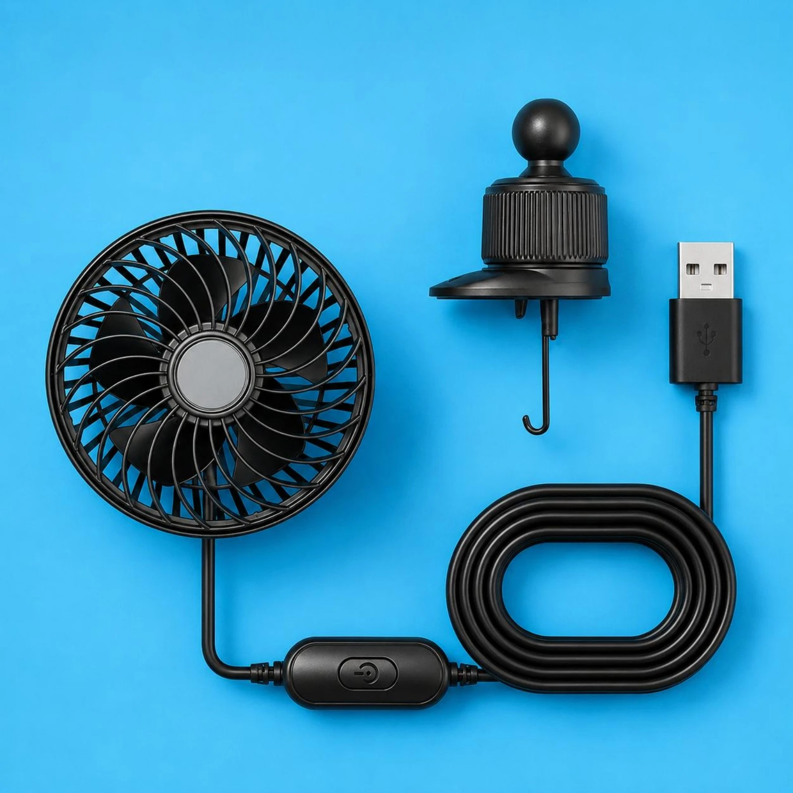 USB Car Fan Three-Speed Car Vent Fan Auto Accessory Low-Noise Black
USB Car Fan Three-Speed Car Vent Fan Auto Accessory Low-Noise Black