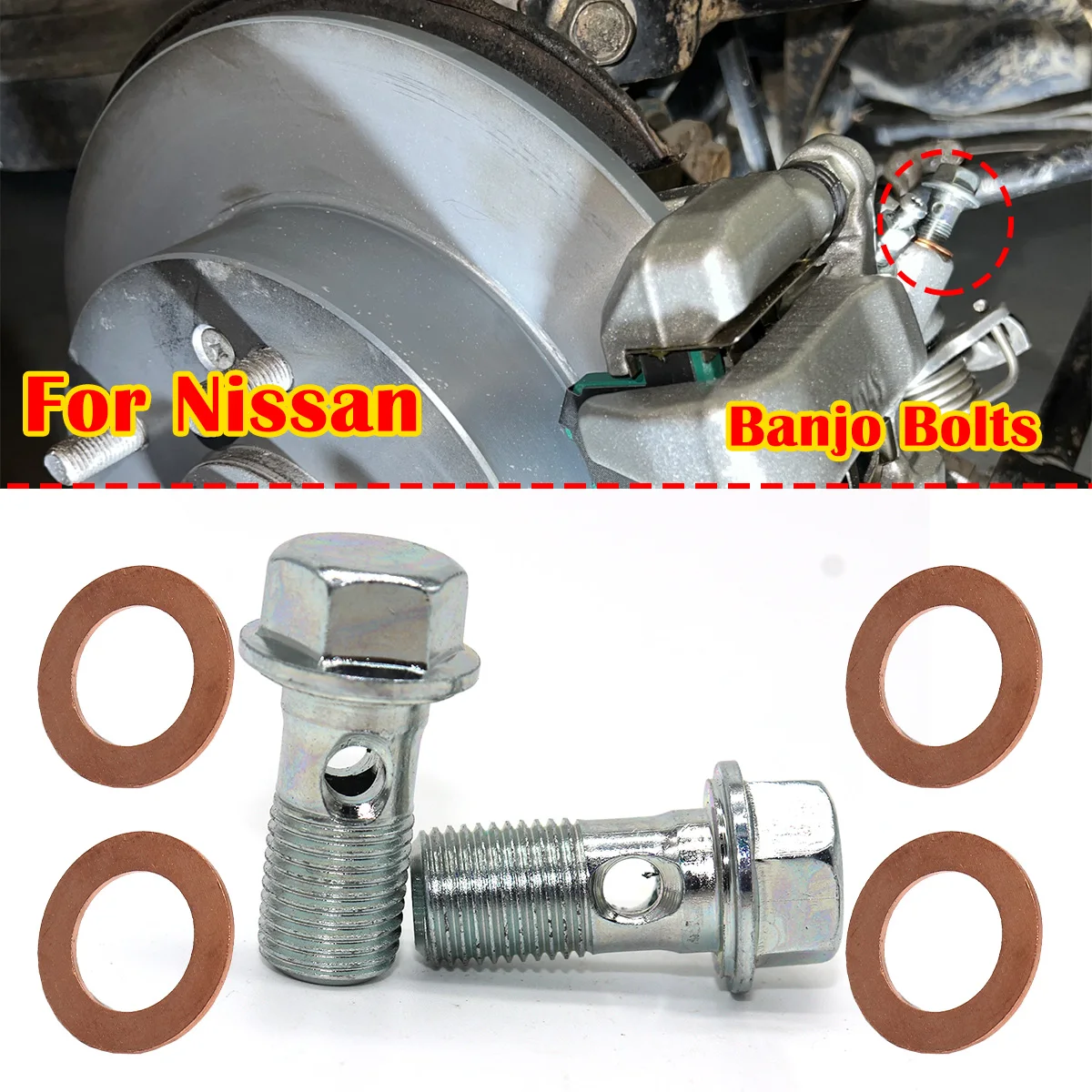 Front Left Right Caliper Hose Lines Banjo Fittings Bolts For Nissan Micra K12 K11 Copper Sealing Crush Washers Repair Fix Kit
Front Left Right Caliper Hose Lines Banjo Fittings Bolts For Nissan Micra K12 K11 Copper Sealing Crush Washers Repair Fix Kit