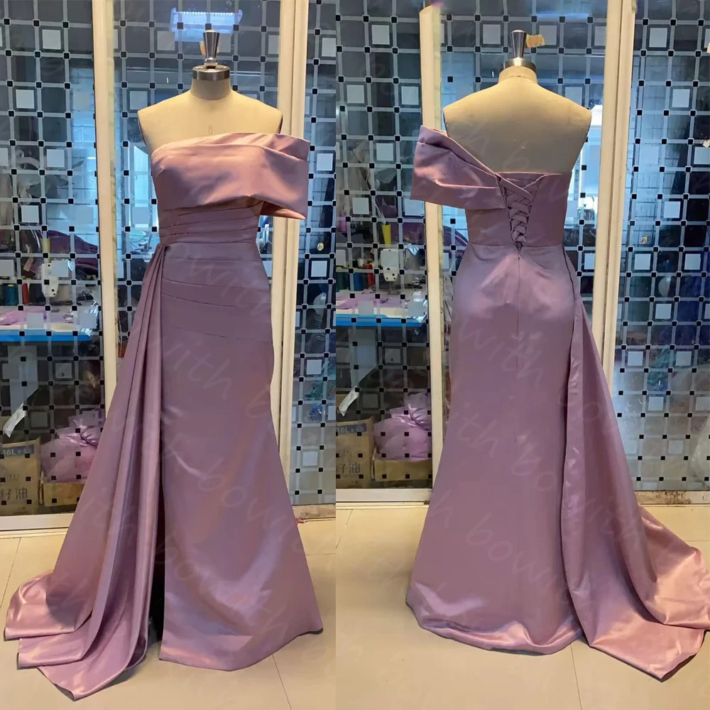 Bowith 2025 Satin Formal Evening Dresses Women One Shoulder Elegant High Slit Prom Dress Party Gown Wedding Guest Dresses 
Bowith 2025 Satin Formal Evening Dresses Women One Shoulder Elegant High Slit Prom Dress Party Gown Wedding Guest Dresses