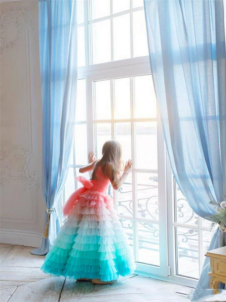 Elegant Flower Girl Dress For Wedding Tulle Layered Colorful Sleeveless With Bow Kids Birthday Party First Communion Ball Gowns
Elegant Flower Girl Dress For Wedding Tulle Layered Colorful Sleeveless With Bow Kids Birthday Party First Communion Ball Gowns