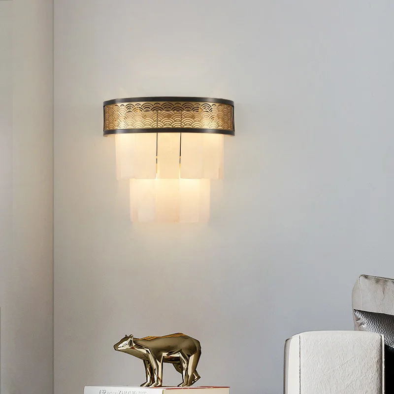 New Chinese Style Living Room Marble Wall Lamp Light Luxury All Copper Bedroom Balcony Decoration Villa Luxury Lighting Fixtures
New Chinese Style Living Room Marble Wall Lamp Light Luxury All Copper Bedroom Balcony Decoration Villa Luxury Lighting Fixtures